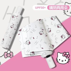 Bộ Sưu Tập Mùa Hè 2025 Bàn Chải Chống Nắng Tự Động Kitty Cat Chống Tia UV Cho Học Sinh Bàn Chải Gấp Hai Mặt Chống Nắng Và Mưa