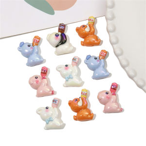 2pcs Resin Beads Color Rabbit Panda Fox for Necklace Keychain DIY Jewelry Craft Making Accessories