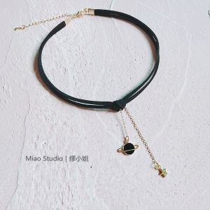 Galaxy Night Sky Necklace Choker Womens Fashion Jewelry Starry Universe Design Lockbone Chain Necklace Fresh Original Style