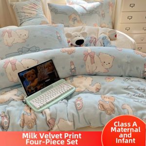 Winter Thickened Milk Velvet Four-Piece Set