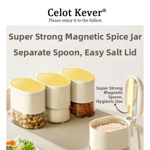 Magnetic Spice Box With Spoon Seal Moisture Proof