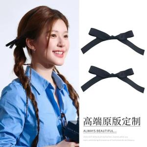กิ๊บติดผมโบว์ผีเสื้อสีดำสำหรับผู้หญิง กิ๊บติดผมสไตล์บัลเล่ต์ด้านข้าง ประดับผมแบบเกาหลี สไตล์นักเรียนหญิง
