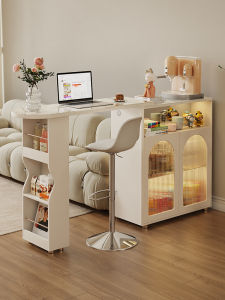 HETU | Cream Colored Adjustable Bar Partition Cabinet Multi-purpose