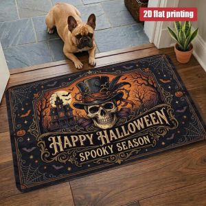 VIKAMA Halloween BOO Letter Ghost Doormat Spider Web Bat Cross Lantern Non Slip Front Door Mat Indoor Outdoor Entry Home Decor