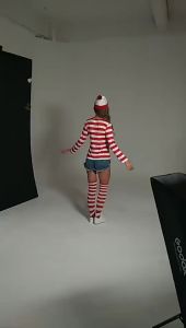วอรี่ฉลาด Wheres Wally ชุดแม่ลูก cosplay เสื้อผ้าฮาโลวีนเล่นเสื้อผ้าในสต็อก