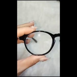 Kacamata Baca Lensa Plus Pria/Wanita +1.00 s/d +3.00 Bingkai Hitam Oval Lensa Khusus Rabun Dekat Gaya Korea Style - BISA COD