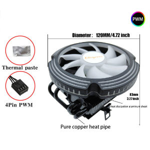 4 Heat Pipes X99 CPU Air Cooler ARGB120MM PC Radiator for Intel LGA 1200 1366 1700 2011 1150 1151 X79 AM5 AM3 AM4 Ventilador