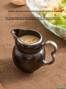 YOGEHOME | Silver Plated Ceramic Yogurt Cup Milk Pitcher Retro Aesthetic Soup Cup