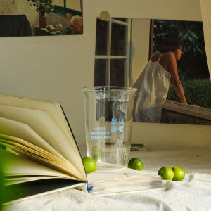 Exclusive Design Vintage Artistic Ins Glass Cup Movie Picnic Roadside Birthday High Aesthetic Value French Style Dining Utensils