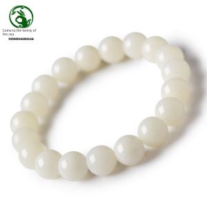 White Jade Lotus Seed Bracelet for Men And Women Donghai Crystal Loose Beads Buddhist Beads Playful Wristwear Fashion Jewelry