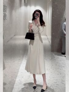 QFN | Formal Fitted Waist Dress Light Beige