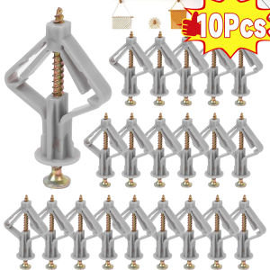 10Pcs Butterfly Shaped Expansion Pipe Gypsum Board Expansion Plug Aircraft Type Hollow Wall Expansion Nail Hollow-Wall Anchors