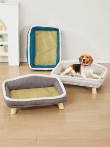 Solid Wood Cat Dog Bed Summer Cool Mat Four Seasons Universal Pet Military Bed Small Dog Sleeping Sofa Bed Pet Supplies