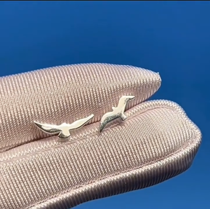 Elegan Jewellery S925 Sterling Silver Asymmetrical Flying Bird Earrings