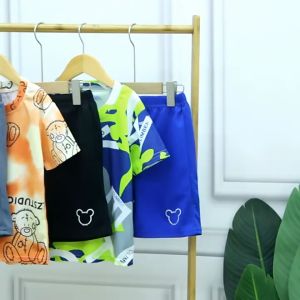 ส่งจากไทย ชุดกีฬาเด็ก ชุดเซ็ทเด็กโต 4-12 ปี ผ้าตาข่าย CK050