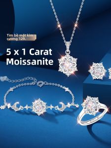 East Beauty | Pure 99 Moissanite Snowflakes Jewelry Set
