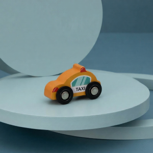 iekool | Wooden Cartoon Traffic Scenarios Childrens Toy Car Compatible with Wooden Railway Tracks