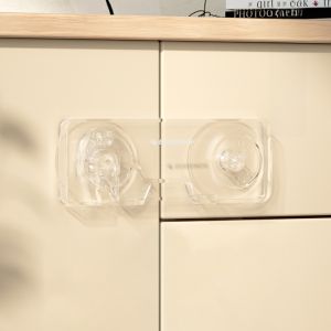 EUDEMON | Child Safety Lock For Cabinet Door Drawer Fixed Buckle Prevent Opening No Punching Required Glass Door Clip Buckle