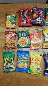 Trinkets Mini Chips Keychains piatos nova mama sitas calbee kitkat chippy v cut pancit canton noodles Waterproof Vibrant colors