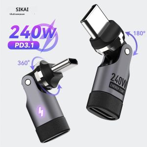 อะแดปเตอร์ PD240W OTG ชนิด C 90 °   540 °   อะแดปเตอร์แบบหมุนได้ ชาร์จเร็ว อะแดปเตอร์ USB C สำหรับ iPhone 17Pro แล็ปท็อป แท็บเล็ต