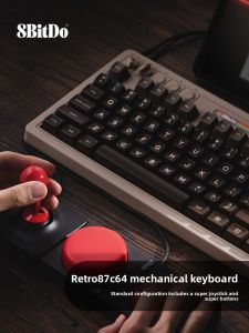 8BitDo | Wireless Bluetooth 87-Key Retro Mechanical Gaming Keyboard with Joystick