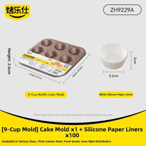 KAULUS | Non-stick 12-piece Egg Cake Molds 9-piece Muffin Pan Baking Tools