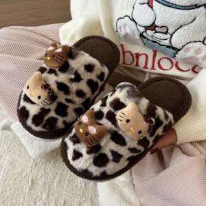 Dép Bông KT Dễ Thương Cho Nữ Dép Bông Ấm Áp Mùa Đông Dép Cotton Đế PVC Dép Bông Hoạt Hình Mùa Thu Đông Dép Bông Đế Dày