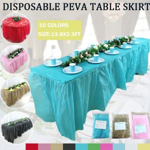 Disposable Tablecloth Solid Color Table Skirt Oilproof Birthday Party Wedding Tables Cloth Decor