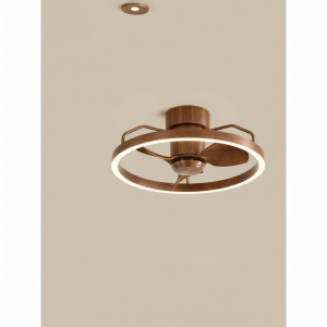 FANZHEN | Cream Style Modern Minimalist Eye-Protecting Retro Wood Grain Quiet Ceiling Fan Light