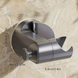 Easy to install shower head bracket without drilling with adjustable suction cup and rotating hook - durable plastic