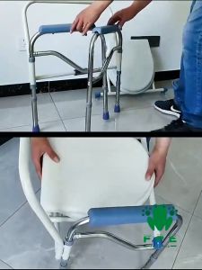 【Fast delivery】elderly commode chair&Movable bath commode chair bath chair Heavy Duty Foldable Commode Chair Toilet with Wheels Up To 100KGS Heavy Duty Portable Foldable Commode Chair Toilet with Wheels Arinola with Chair