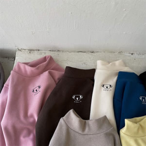 Áo Thun Dài Tay Dày in Hình Chó Hoạt Hình Cổ Cao Cho Bé Trai Và Bé Gái Thời Trang Mặc Trong Mùa Đông Ấm Áp Thoải Mái