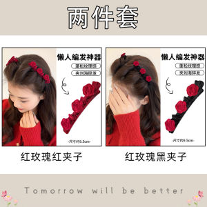 เครื่องประดับผมสไตล์เจ้าหญิงสีแดงสำหรับปีใหม่ คลิปผมแบบใหม่ คลิปผมข้าง คลิปผมหน้า กิ๊บติดผมฤดูใบไม้ร่วง/ฤดูหนาว เครื่องประดับผมแบบใหม่