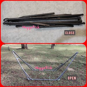 STRONG FOLDING OUTDOOR HAMMOCK THICK FRAME NO RUST  200KG LOAD (HAMMOCK NOT INCLUDED - FRAME ONLY)