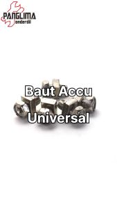 Baut Accu M5 x 10 mm Universal Kering Basah untuk Semua Jenis Motor 5 x 10 5 x 10mm Baud Mur Kotak Bolt Aki Acu Bulat Bulet 5x10