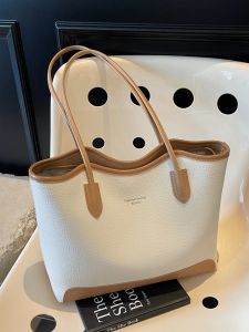 กระเป๋าทอร์เต้ขนาดใหญ่ความจุสำหรับผู้หญิง กระเป๋าสะพายไหล่แฟชั่นฤดูหนาว 2024 กระเป๋าทรงกล่องแบบเปิดด้วยซิป สไตล์ยุโรป