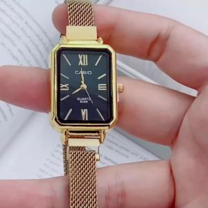 CA นาฬิกาผู้หญิง แบบทางการ รุ่น LQ-400D ทรงสี่เหลี่ยม สายนาฬิกา สแตนเลส แม่เหล็ก หน้าปัด 24 มม แถมกล่องแบรนด์ฟรี