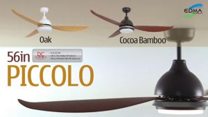 MT Edma 56in Piccolo Kipas Angin Lampu Gantung Plafon dengan LED 22W 3 Warna dan Remote Control