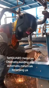 COD TaffGUARD Helm Las full face Otomatis gelap terang listrik + senter LED Welding Mask MZ224