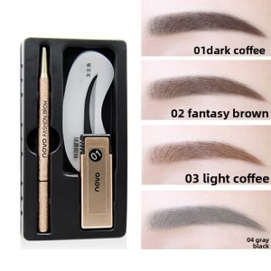 Long-Lasting Waterproof Sweat-Proof Beginner-Friendly Round-Headed Eyebrow Pencil Kit Natural Looking Easy to Color Eyebrow Cards