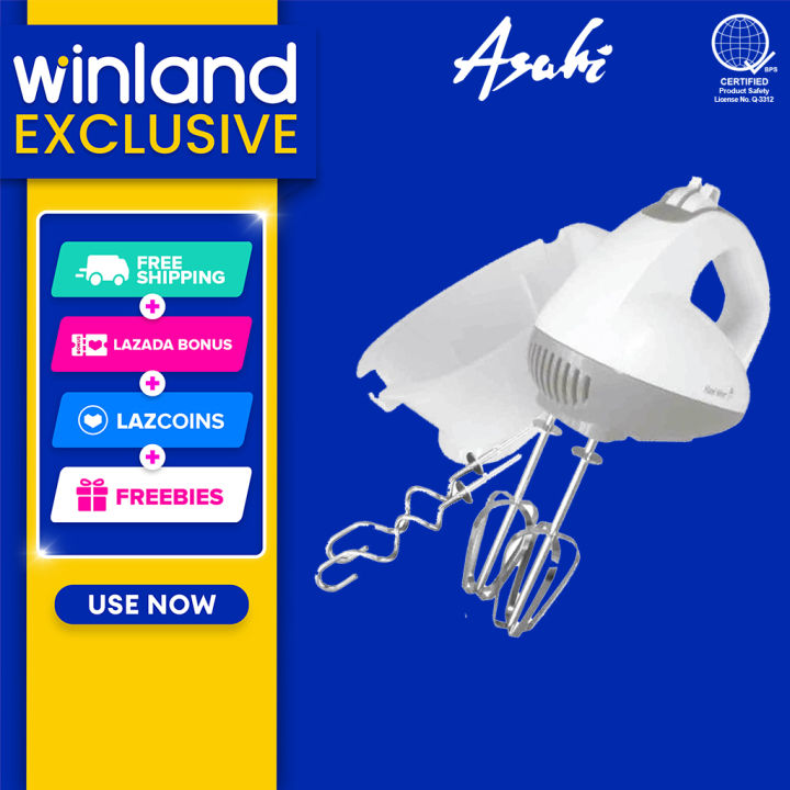 Asahi by Winland Electric Hand Mixer With Accessory Holder MX