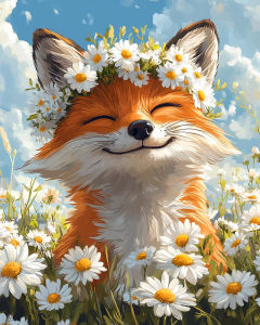 Painting By Number Adults Animals Fox Daisy Digital Oil Paintings on Number Diy Drawing on Canvas Arts Crafts Home Decor