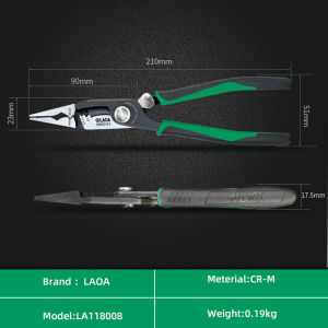 LAOA | LAOA 8-inch Crimping Tool Pointed Nose Pliers Multi Tool Pliers Cable Stripping Pliers with Locking Function Long Nose Plier
