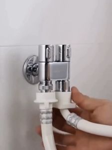 Sincecu Elegant Chrome Dual Control Bidet Faucet Valve with Hose - Modern Bathroom Sink/Water Sprayer Valve Elegant Dual-Handle Bidet Valve Corner Wall-Mounted Water Sprayer for Toilet/Sink High-Quality Chrome Finish