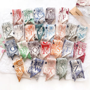 🌹พาร์ซีมอนเนียส🌹 2023 ขายส่งใหม่ Web คนดัน Headband เนคไทผู้หญิงผมผ้าพันคอริบบิ้นอูปกรณ์สำหรับผม เนคไทวินเทจริบบิ้นพันผม 26ตัวอักษรภาษาอังกฤษ คำ Headdress WJ1117-22