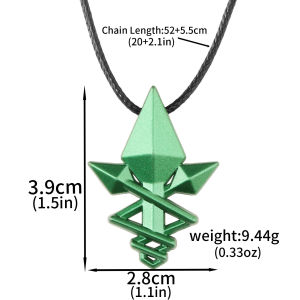 Anime Mushoku Tensei Roxy Necklace Pendant Green Geometric Chain Cosplay Props Fans Gift Men Women Backpack Jewelry
