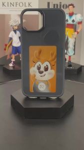 NFC function smart phone case for iPhone 16 15 14 13 Pro Max E Ink 4 color screen DIY fashion phone cover cartoon girl new Funda