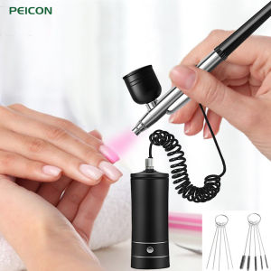 Mini Di Động Bình Bơm Phun Bộ Với Máy Nén Tranh Nghệ Thuật Móng Tay Nghệ Thuật Trang Trí Bánh Dùng Nguồn USB Kim Loại Không Bàn Chải Bộ K10