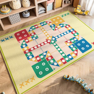 Childrens Room Game Carpet Parking Lot Toy Area Reading Zone Car Traffic Hopscotch Mat Home Decorative Long Rectangular Mixed Yarn