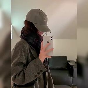 Summer Women Baseball Cap Peach Heart Embroidered Wash Denim Soft Top Dad Hat Casual Korean Couple Retro Y2K Snapback Sun Hats